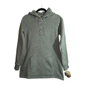 CABELAS Womens Olive Green Fleece Lined Hooded Pullover Sweatshirt Sz M